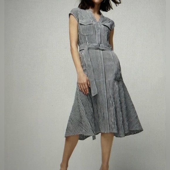 White House Black Market Dresses & Skirts - WHBM Searsucker Utility Midi Dress